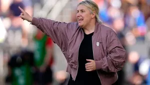 United States manager Emma Hayes made a winning start in Colorado (David Zalubowski/AP)