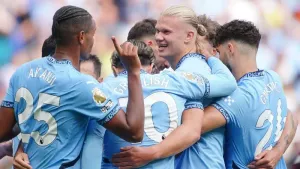 Erling Haaland’s hat-trick helps Manchester City to thumping win over Ipswich