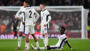 Injury doubts over Bukayo Saka head of England’s trip to Finland