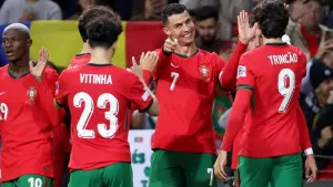 Cristiano Ronaldo nets brace as Portugal thrash Poland to reach quarter-finals