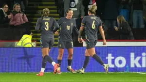 England end 2024 with win over Switzerland thanks to early Grace Clinton strike