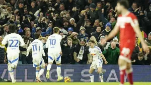 Leeds on top as centurion Dan James stars against Middlesbrough