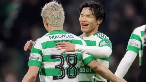 Daizen Maeda and Reo Hatate on target as leaders Celtic see off Dundee United