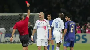 Zinedine Zidane was sent off in the 2006 World Cup final after headbutting Marco Materazzi (Martin Rickett/PA)