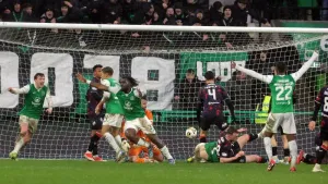 Rocky Bushiri heads late winner as Hibernian squeeze past Ayr in Scottish Cup