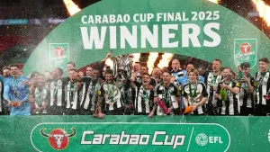 Newcastle won the Carabao Cup (Owen Humphreys/PA)