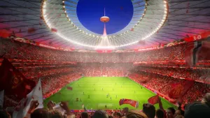 A conceptual image of what the new Manchester United stadium could look like (Foster + Partners/PA handout)