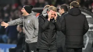 Pete Wild fumes over referee Bobby Madley’s display during Fleetwood draw