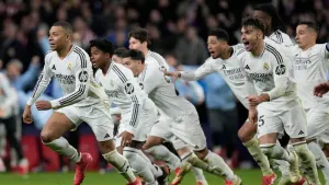 Real Madrid earned a penalty shoot-out win over Atletico (Bernat Armangue/AP)