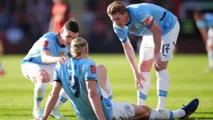 Erling Haaland to miss up to seven weeks of Man City action with ankle injury