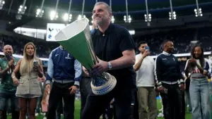 Ange Postecoglou finding future talk ‘weird’ after ending Spurs’ trophy drought