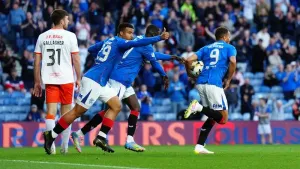 Cyriel Dessers brings up Rangers landmark with double in win over Dundee United