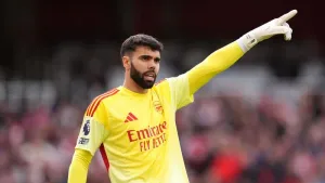 Arsenal goalkeeper David Raya is targeting another Golden Glove (Adam Davy/PA)