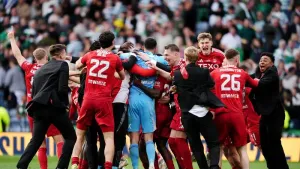 Dimitar Mitov stars as Aberdeen stun Celtic on penalties to win Scottish Cup