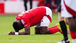 Forest’s Taiwo Awoniyi recovering from ‘urgent surgery’ after post collision