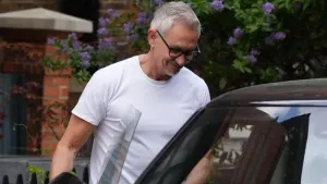Match of the Day presenter Gary Lineker outside his home in London on Monday (Ben Whitley/PA)