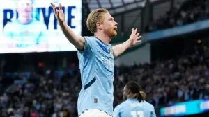 Outgoing Kevin De Bruyne makes his point after match-winning Man City display