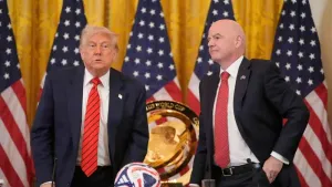 President Donald Trump says Russia being able to return to world football would be a “good incentive” for them to seek a pea