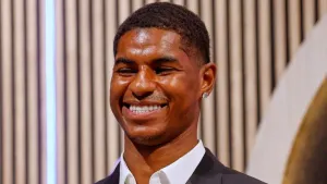 Marcus Rashford said Barcelona feels like home after completing his move (AP Photo/Joan Monfort)