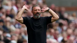 Derek McInnes’ Hearts suffered a Premier Sports Cup exit (Scott Heppell/PA)