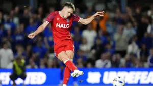 George Hirst scores from the penalty spot (Nick Potts/PA)