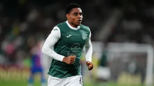 Thibault Klidje scored his first goal for Hibs (Andrew Milligan/PA)