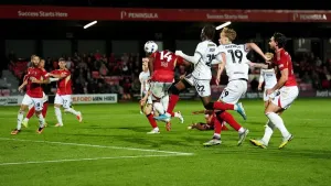 Late Kadeem Harris header for Salford denies struggling Cheltenham a victory