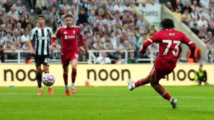 Rio Ngumoha breaks Newcastle hearts with stoppage-time winner for Liverpool