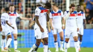 Rangers players are dejected during the heavy defeat to Club Brugge (PA Wire)