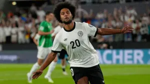 Serge Gnabry opened the scoring for Germany (Martin Meissner/AP)