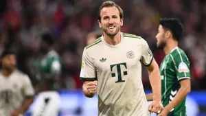 Harry Kane scores his 100th goal for Bayern Munich in just 104 matches