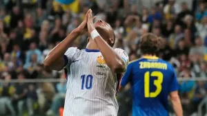 Kylian Mbappe scores stunning goal as France secure hard-fought win over Ukraine