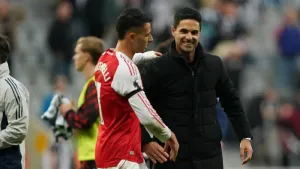 Mikel Arteta saw Arsenal come from behind late to beat Newcastle (Owen Humphreys/PA)