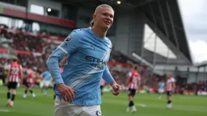 Erling Haaland strikes again as Manchester City battle to win at Brentford