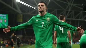 Troy Parrott hat-trick earns Republic of Ireland a World Cup play-off spot