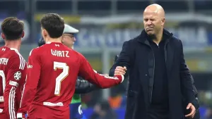 Arne Slot (right) hopes Florian Wirtz can add more goals after breaking his Liverpool duck (Fabrizio Carabelli/PA)