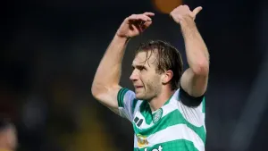 Benjamin Nygren celebrates after putting Celtic in front (Steve Welsh/PA)