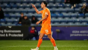 Rangers’ Bojan Miovski celebrates his first goal at Kilmarnock (Andrew Milligan/PA)