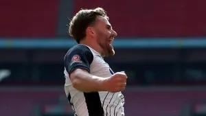 Regan Booty netted the second goal against Newport (Nigel French/PA)