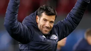 Cardiff manager Brian Barry-Murphy celebrates (Gary Oakley/PA)