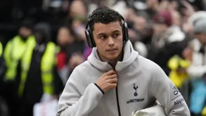 Tottenham Hotspur’s Brennan Johnson arrives ahead of the Premier League match at Selhurst Park, London. Picture date: Sunday
