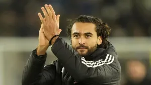 Dominic Calvert-Lewin applauds Leeds fans after his brace (Danny Lawson/PA)