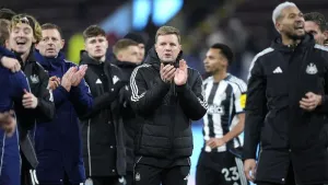 Eddie Howe has not had many opportunities to toast an away day victory for Newcastle this season (Peter Byrne/PA)