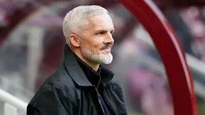 Jim Goodwin in the dugout (Jane Barlow/PA)