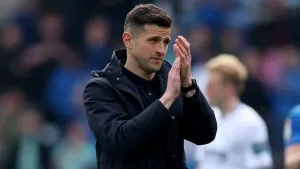 John Mousinho’s Portsmouth defeated Blackburn (Steven Paston/PA)