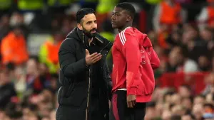 Manchester United manager Ruben Amorim insists he has no issue with Kobbie Mainoo (Martin Rickett/PA)