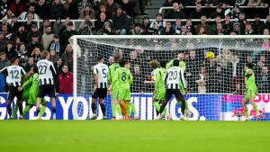 Newcastle saw off Fulham with a stoppage-time winner (Owen Humphreys/PA)
