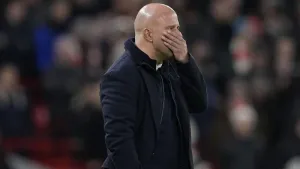 Liverpool manager Arne Slot saw his side concede a late equaliser against Leeds (Peter Byrne/PA).