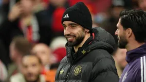 Manchester United captain Bruno Fernandes is sidelined with a soft tissue injury (Martin Rickett/PA)