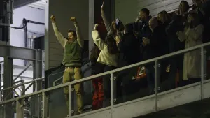 Ryan Reynolds celebrates at Wrexham (Cody Froggatt/pa)
